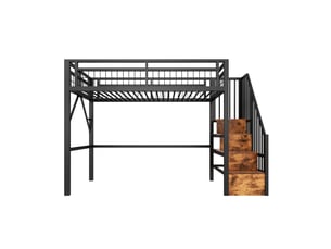 Lit mezzanine 90x200 cm <strong>ZOVIRA</strong>  <strong></strong> coloris noir