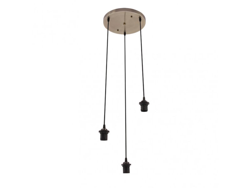  Armature de plafonnier fabrilamp nia cuir 3 x e27 réglable 20-90 cm 30x30 cm 201283C14 - Conforama A