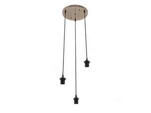 Armature de plafonnier fabrilamp nia cuir 3 x e27 réglable 20-90 cm 30x30 cm
