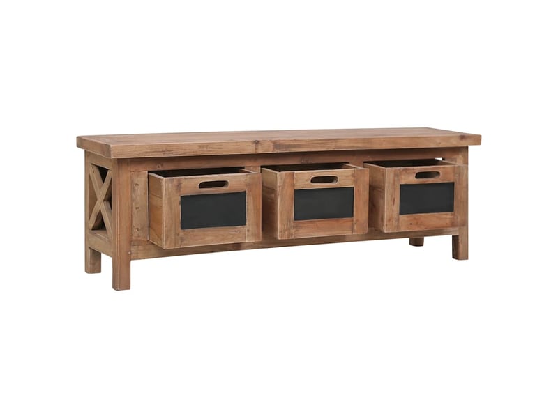  Meuble tv - banc tv - meuble de rangement avec 3 tiroirs 120x30x40 cm bois d'acajou massif  - Conforama A