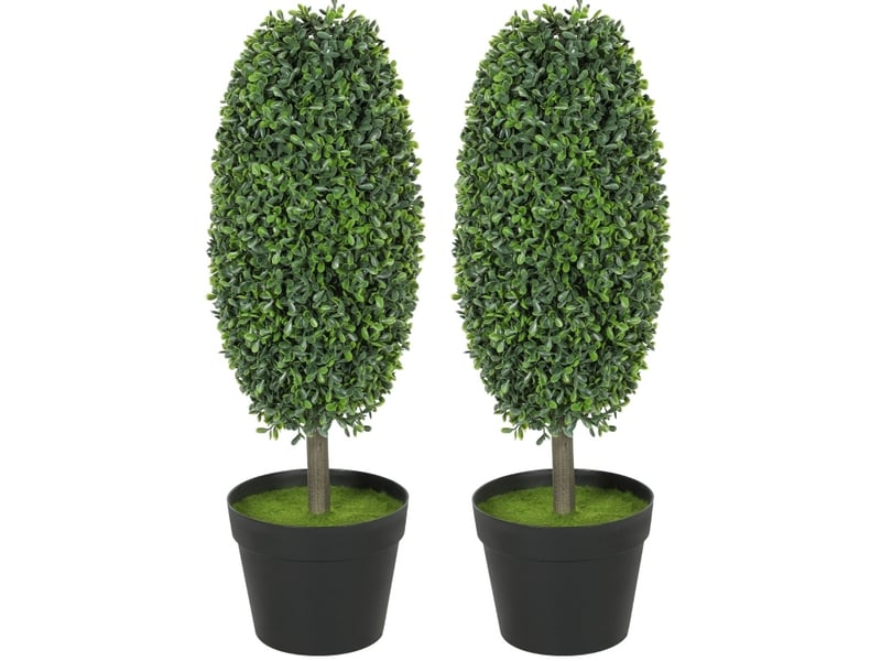  Lot de 2 plantes artificielles 17,5x17,5x60 cm résistantes aux uv vert  - Conforama A