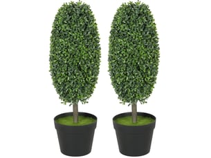 Lot de 2 plantes artificielles 17,5x17,5x60 cm résistantes aux uv vert