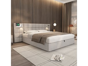 Lit coffre 180x200 cm SOGEU coloris gris