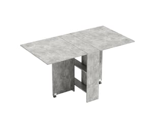 Table pliante de cuisine salle à manger amovible sur roulettes 75l x 140l x 74h cm 2 intégrées étagères en bois