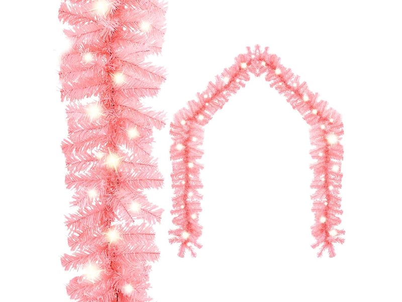  Guirlande de noël avec lumières led 10 m rose  - Conforama B