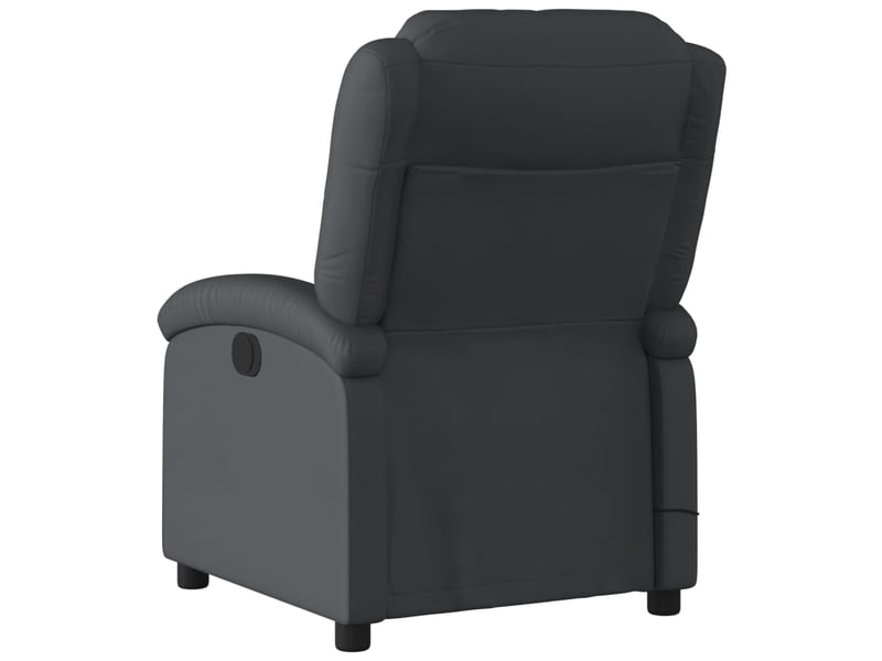  Fauteuil de relaxation tv fonction massage inclinable 6 points de massage en cuir véritable noir dec027028  - Conforama C