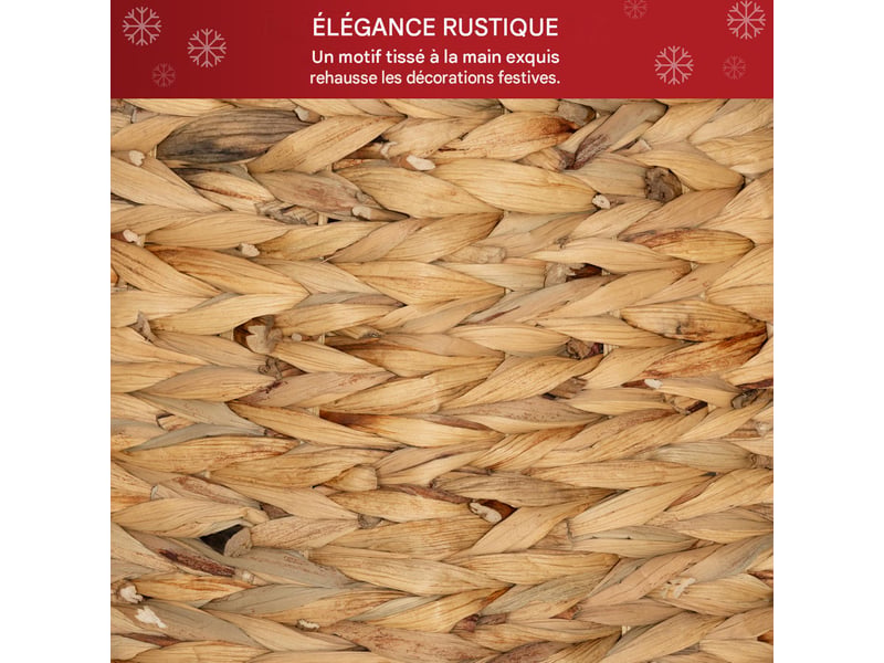  Cache-pied de sapin de noël en jacinthe d'eau et métal d60 x h28 cm  - Conforama E