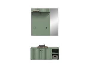 Ensemble vestiaire d'entrée 2pces station (lxhxp : 106x192x37 cm) coloris vert fumé