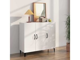 Buffet - bahut - meuble de rangement blanc 90x34x80 cm bois d'ingénierie
