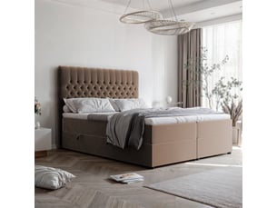 Lit coffre 200x200 cm IDOHOME ALBA coloris marron