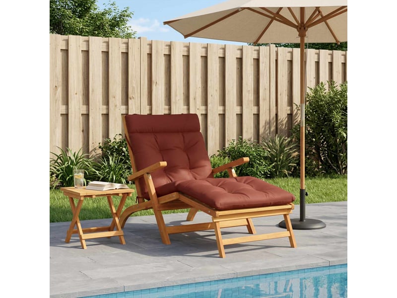 Coussin de transat, coussin pour bain de soleil vianen 100 % polyester rouge 200 x 70 x 8 cm cf56332 - Conforama B
