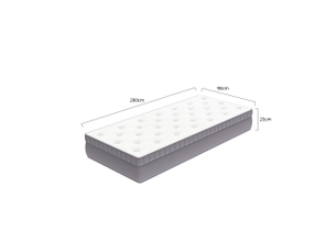Matelas 90x200 cm <strong>BEAUNIV</strong>  <strong></strong> Ressorts ensachés + mousse soutien Ferme épaisseur 25 cm