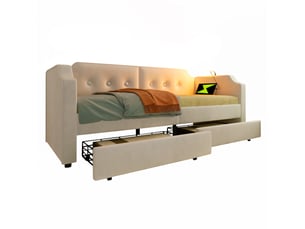 Lit simple 90x200 cm REDOM   coloris rose