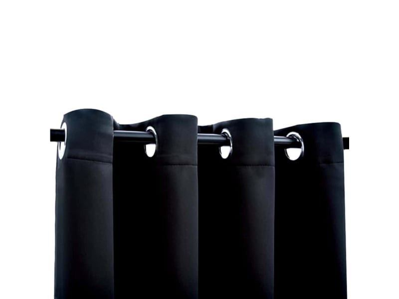  Lot de 2 rideaux occultants, rideaux black-out avec anneaux en métal noir 140x225 cm cf44847  - Conforama D