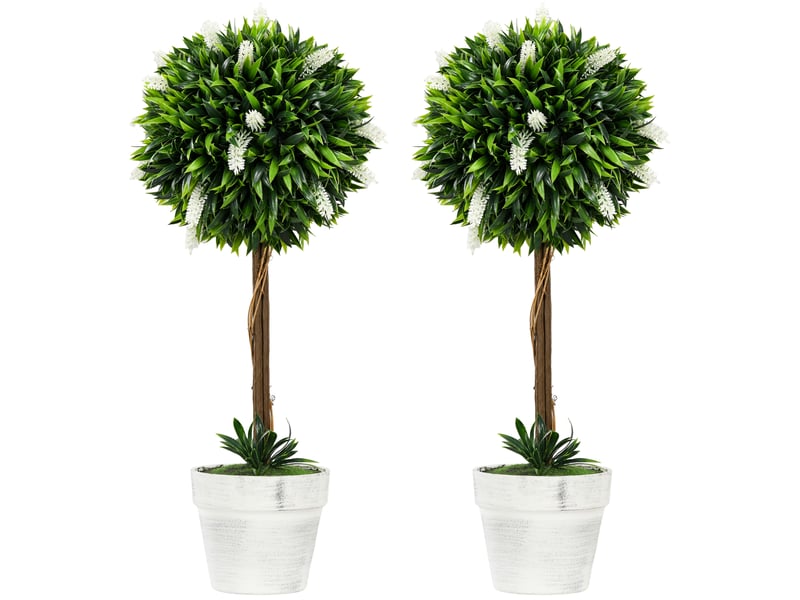  Plante artificielle – ambiance élégante et entretien facile en pot blanc en plastique ø24 × 60 cm  - Conforama A