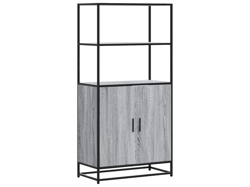  Buffet haut - bahut - meuble de rangement sonoma gris 68x35x139 cm bois d'ingénierie et métal  - Conforama A