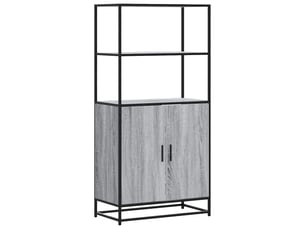 Buffet haut - bahut - meuble de rangement sonoma gris 68x35x139 cm bois d'ingénierie et métal