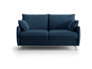 Canapé droit convertible HOMIFAB Astoria 3 places Velours bleu
