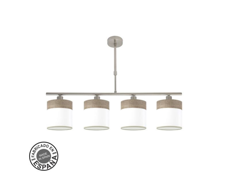  Lampe de plafond fabrilamp cloe nickelblanc-bois gris 4 x e14 hauteur réglable 44-61 cm 75x14 cm 175454083 - Conforama A