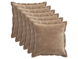 Lot de 6 housses de coussin houten marron 35 x 35 cm tissu chenille cf49846