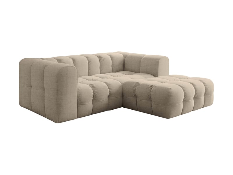  Canapé d'angle droit miloe mini 3 places en tissu - beige MILOE - Conforama A