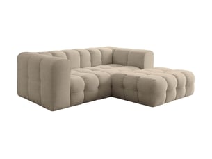 Canapé d'angle droit fixe LOUNGITUDE MILOE 3 places Tissu Beige