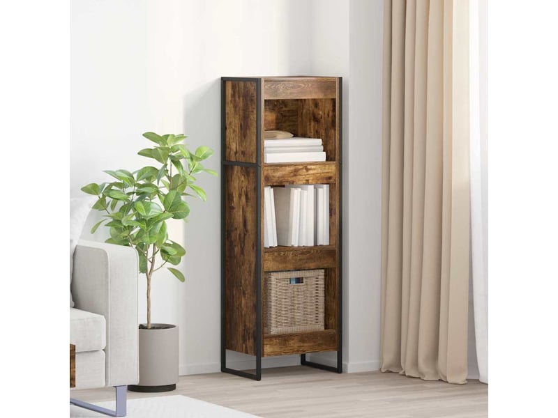  Bibliothèque, armoire à livres 40 x 30 x 121 cm bois d'ingénierie chêne fumé  - Conforama B