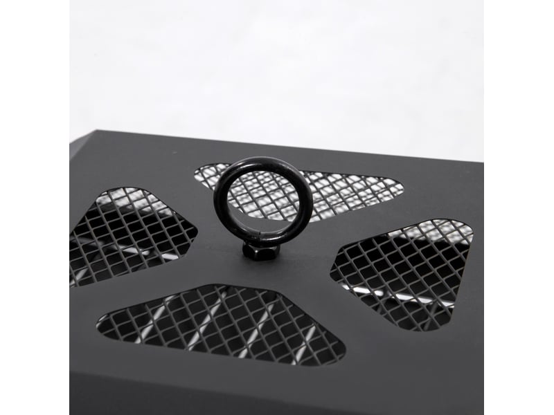  Brasero de jardin en acier avec grille 45 x 45 x 34 cm – noir – pare-étincelles et tisonnier inclus  - Conforama D