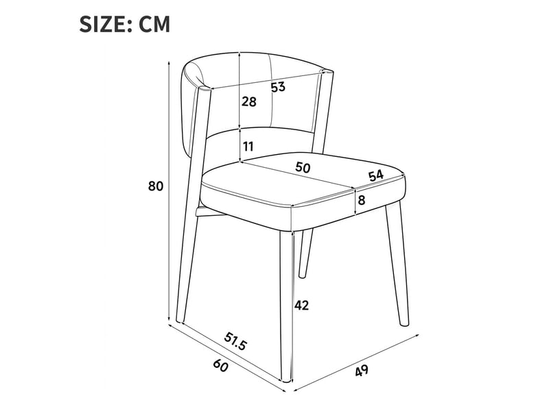  Chaise, coloris taupe, matière chenille, dimensions : 60 x 49 x 80 cm  - Conforama C