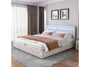 Lit avec rangement 180x200 cm    coloris blanc