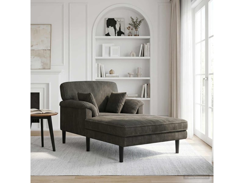 Vidaxl méridienne anthracite tissu en velours côtelé - Conforama B