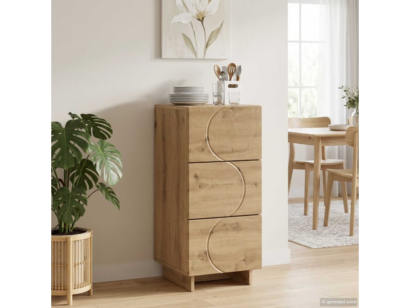  Buffet salon, buffet chêne artisanal 33,5x34,5x75 cm bois d'ingénierie shl80813  - Conforama B