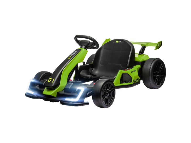  Karting électrique 24 v pour enfants avec fonction drift, 6-12 ans, vert  - Conforama B