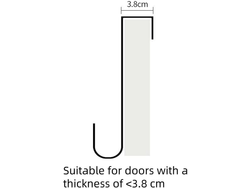 Lot de 4 crochets de porte sans perçage, patères en plastique robuste pour portes ≤3.7cm, rangement de placard pratique pour vêtements et sacs, noir - Conforama C
