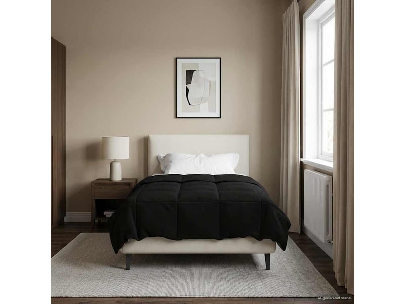  Duvet - couette complet toute l'année 155 x 220 cm 4 saisons noir  - Conforama B