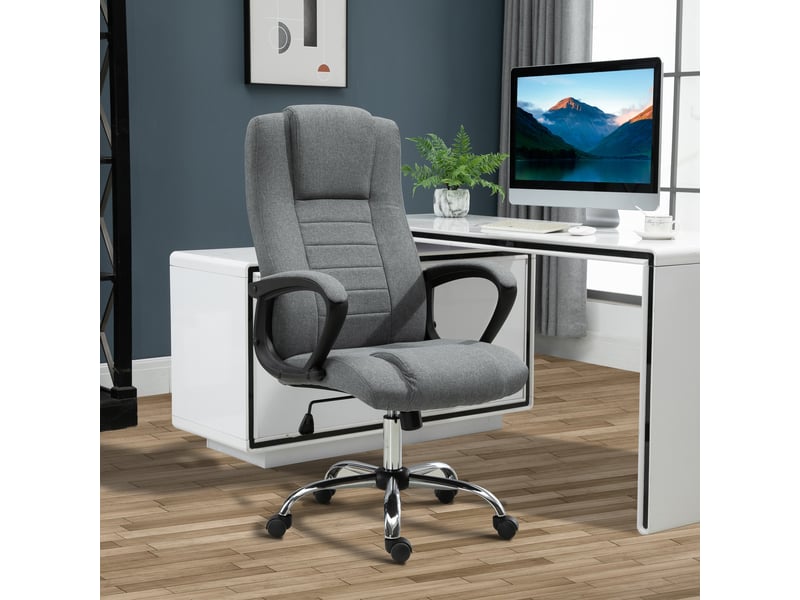  Fauteuil de bureau ergonomique de style présidentiel, réglable en hauteur et en inclinaison, 62 x 76 x 110-119 cm  - Conforama D