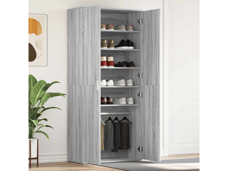  Meuble à chaussure, cabinet à chaussures 80x39x178 cm bois d'ingénierie shl9421  - Conforama B