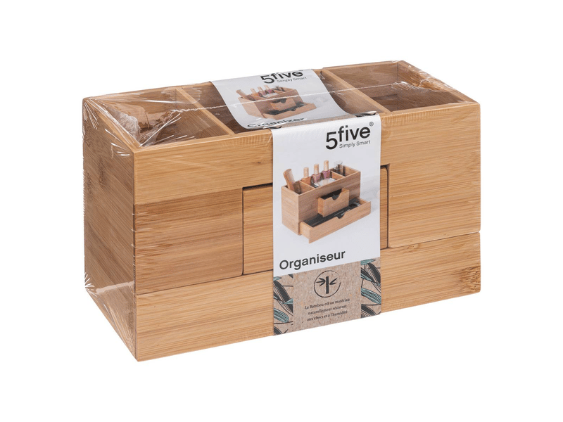  Organiseur 2 tiroirs3 compartiements bambou - 5five 200 pièces  - Conforama D