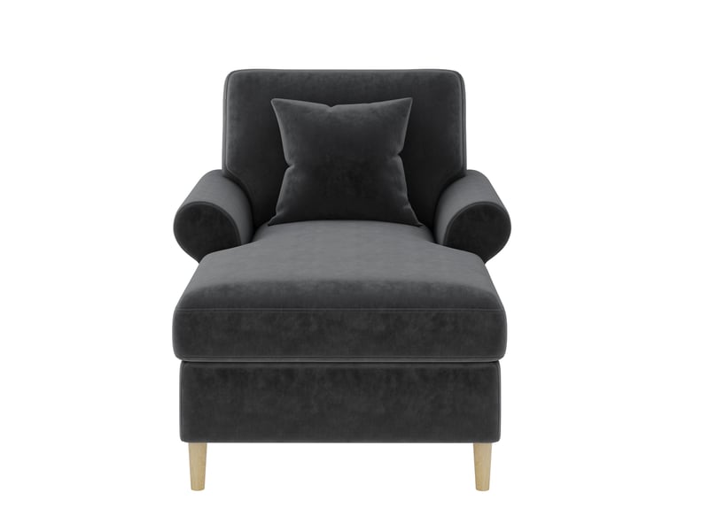  Fauteuil relax 133x87x90 cm, fonction allongée, coussin lombaire, canapé simple, pour salon et bureau, velours gris  - Conforama A