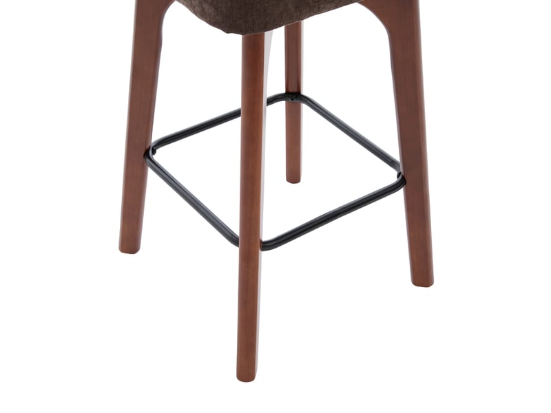  Lot de 2 tabourets de bar 44 x 51 x 96 cm marron en chenille, avec dossier en rotin, pivotants à 360 degrés  - Conforama E