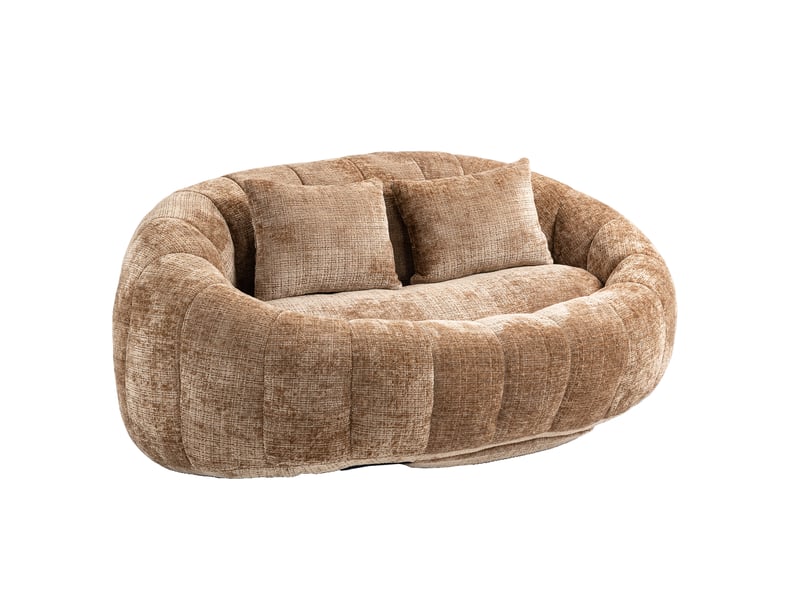  Fauteuil poire 145x95x63 cm sans cadre en chenille café  - Conforama A