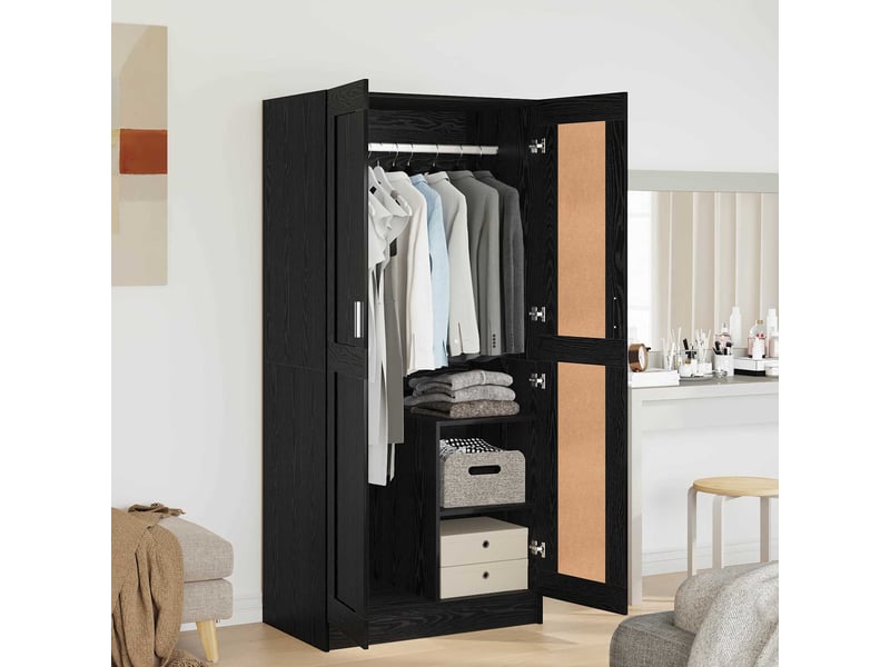  Armoire chambre, armoire de rangement chêne noir 82,5x51,5x180 cm bois d'ingénierie  - Conforama B