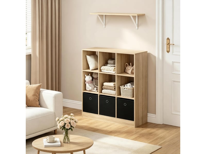 Bibliothèque cube spacieuse, étagère cuisine et rangement sur pied, meuble salon polyvalent - Conforama E