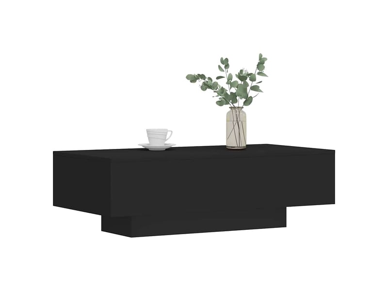  Table basse rectangulaire | table de salon noir 100x49,5x31 cm bois d'ingénierie  - Conforama C