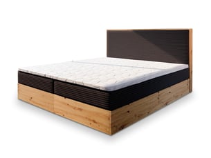 Lit avec rangement 140x200 cm <strong>MASSENO</strong>  <strong></strong> coloris marron
