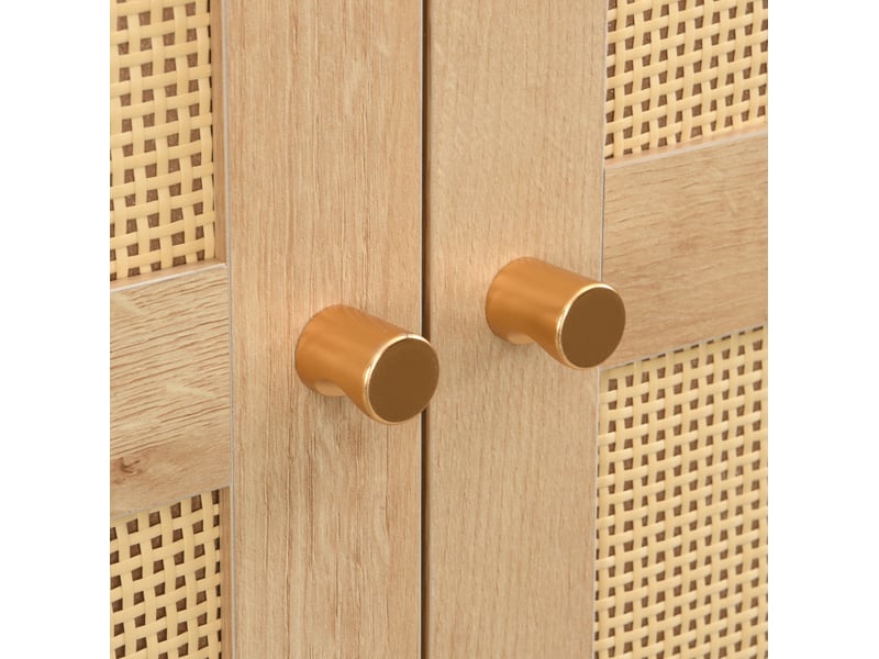  Armoire de rangement 2 portes 80x50x180 cm – naturel – penderie, étagères et 2 tiroirs intégrés  - Conforama E