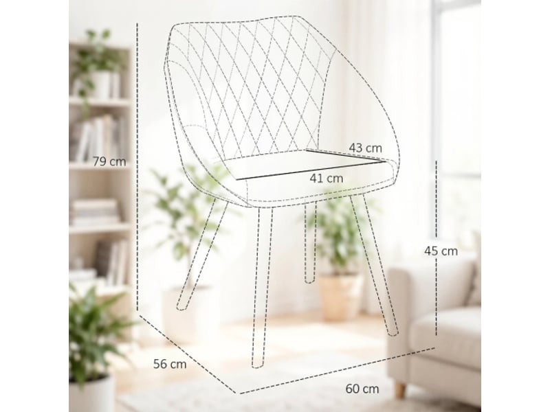  Ensemble de 2 chaises élégantes – chaises design pour salon, salle à manger, conférence et bureau  - Conforama C