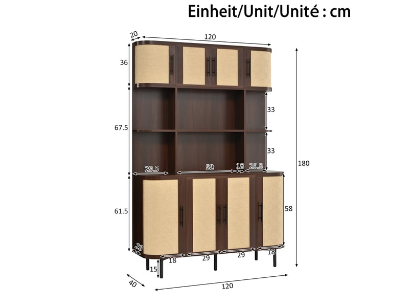  Ensemble meuble tv, buffet et colonne de rangement evryae  - Conforama E
