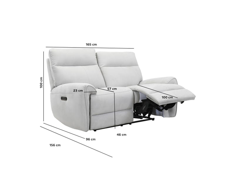  Canapé relax motorisé 2 pl en tissu microfibre gris clair – connor  - Conforama D
