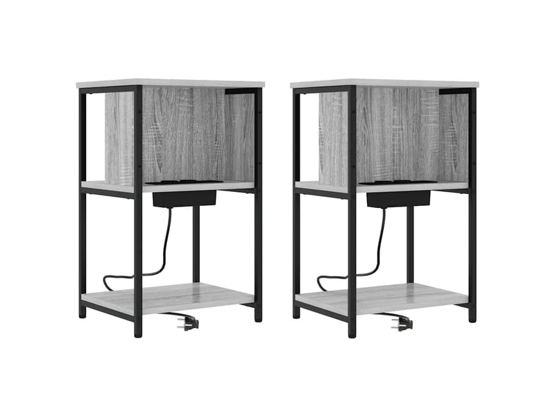  Table de chevet - cabinet de chevet - table de nuit 2 pièces gris sonoma 38 x 31 x 61 cm  - Conforama A